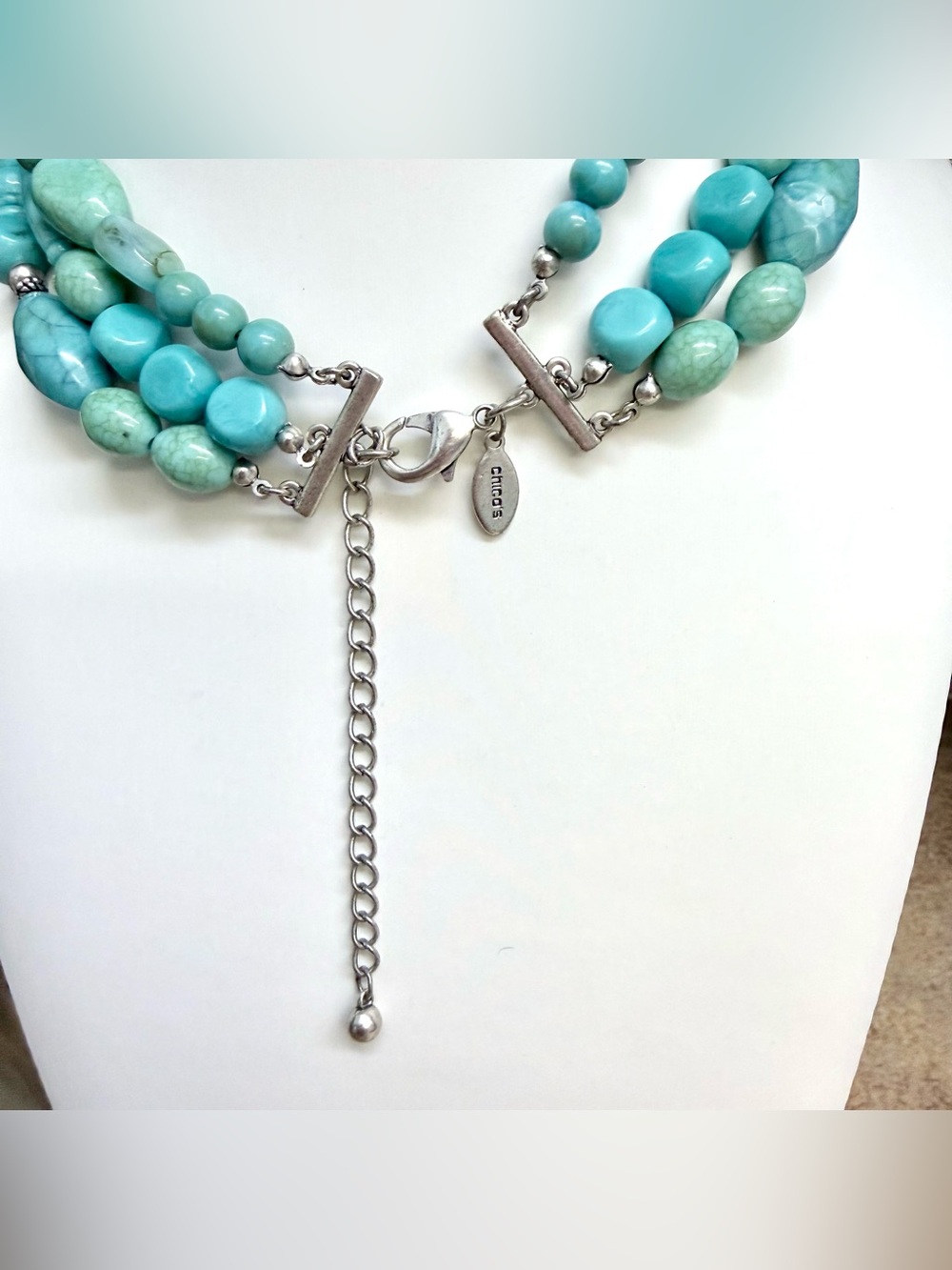 Chico's Mel Collection Turquoise Bib Statement Necklace - Picture 4 of 4